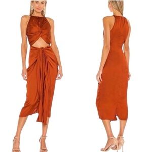 NWT Andrea Iyamah Orange Dress | Luxury Resortwear | Coastal Vacay | Cut Out